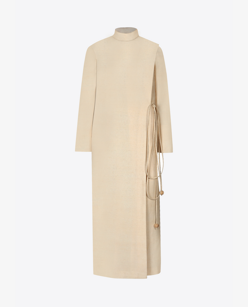 Assymetric Ivory Overcoat