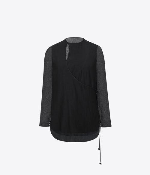 Charcoal Angrakha Shirt