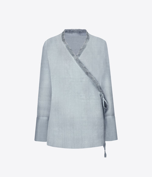 Sage Grey Wrap Shirt