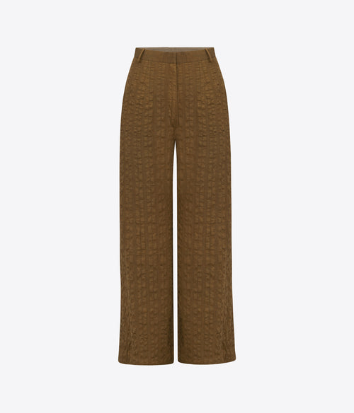 Seersucker Khaki Brown Pants